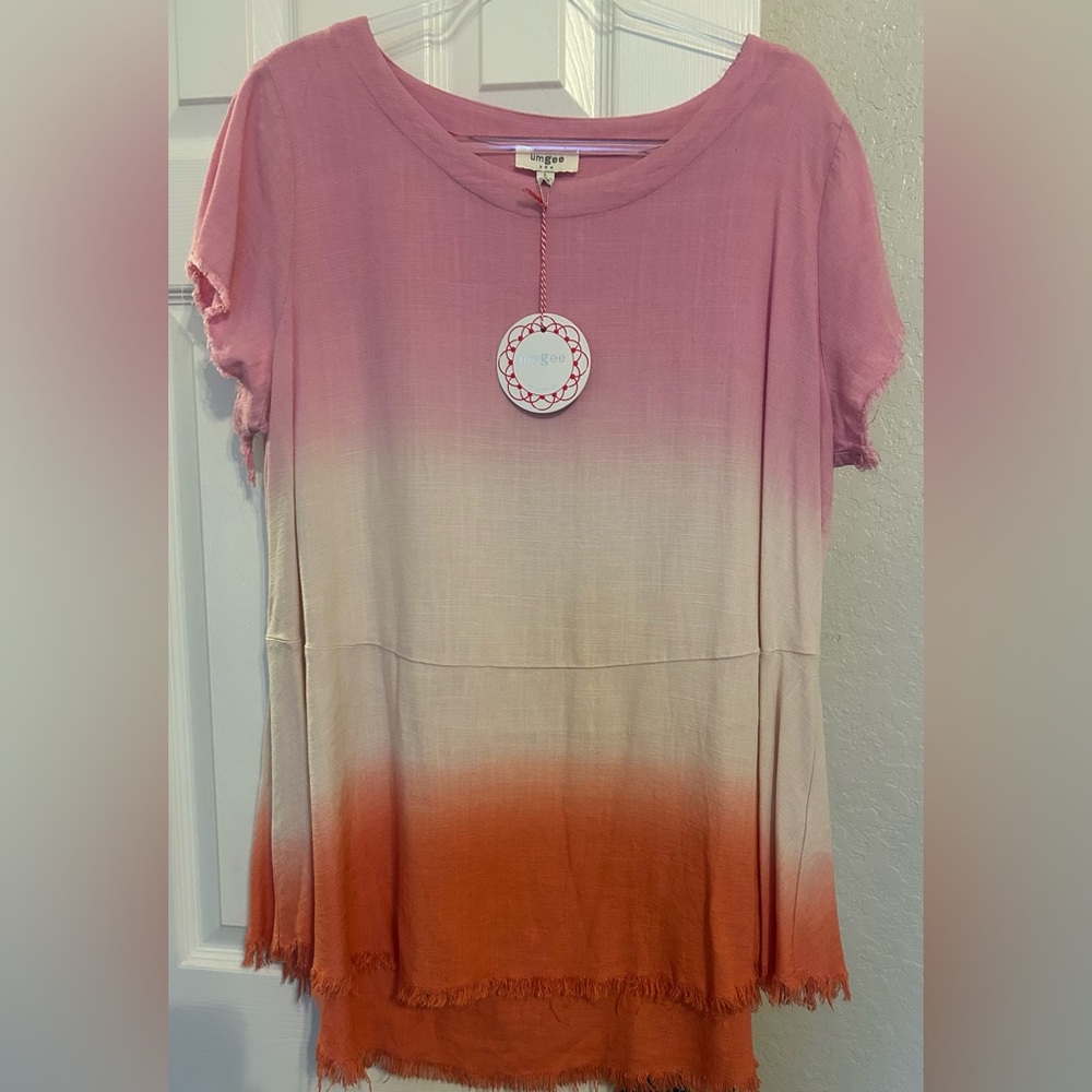 Pink and Orange Ombre Top